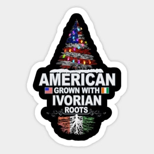 Christmas Tree  American Grown With Ivorian Roots - Gift for Ivorian From Ivory Coast Sticker